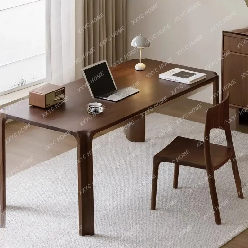 

New Chinese-style black walnut tenon and mortise rectangular home dining table office desk