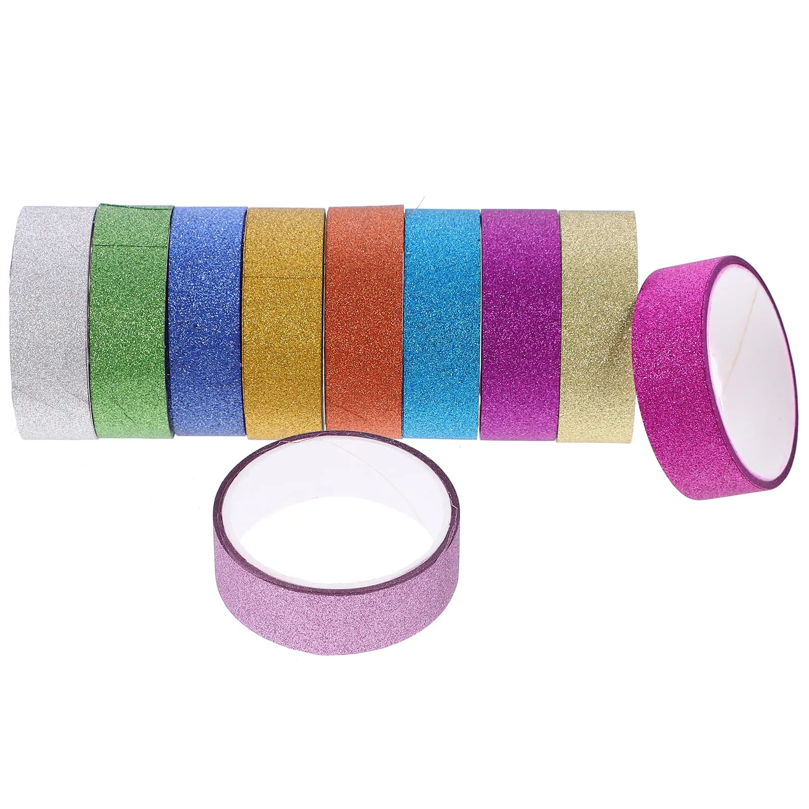

10 Rolls Glitter Tape Craft Washi Tapes Adhesive DIY Decorative Stickers for Scrapbook Gift Wrapping Holiday Party Supplies