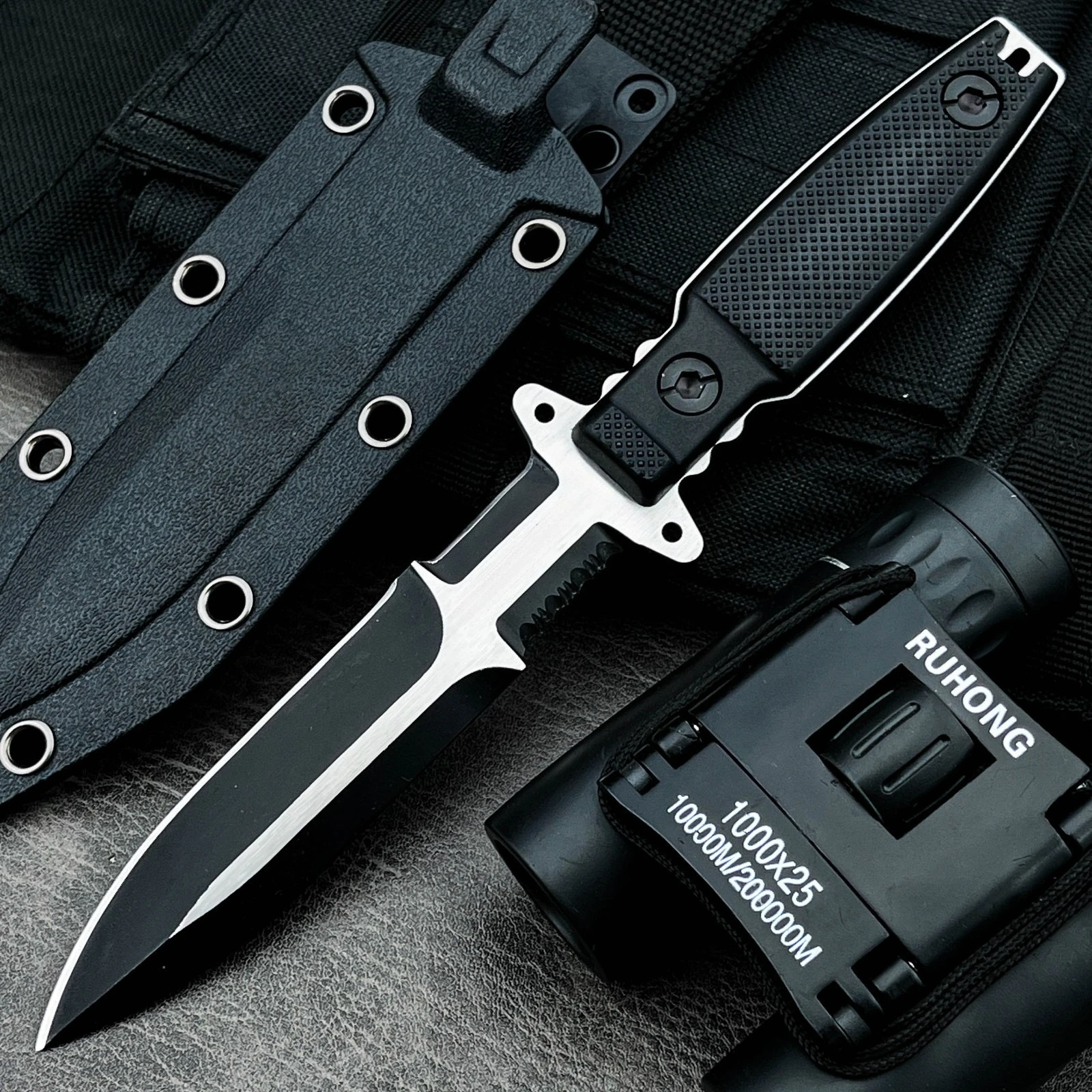 

Уличный нож с фиксированным клинком из нержавеющей стали 7Cr13Mov и рукоятью из нейлонового волокна для кемпинга, путешествий и рыбалки