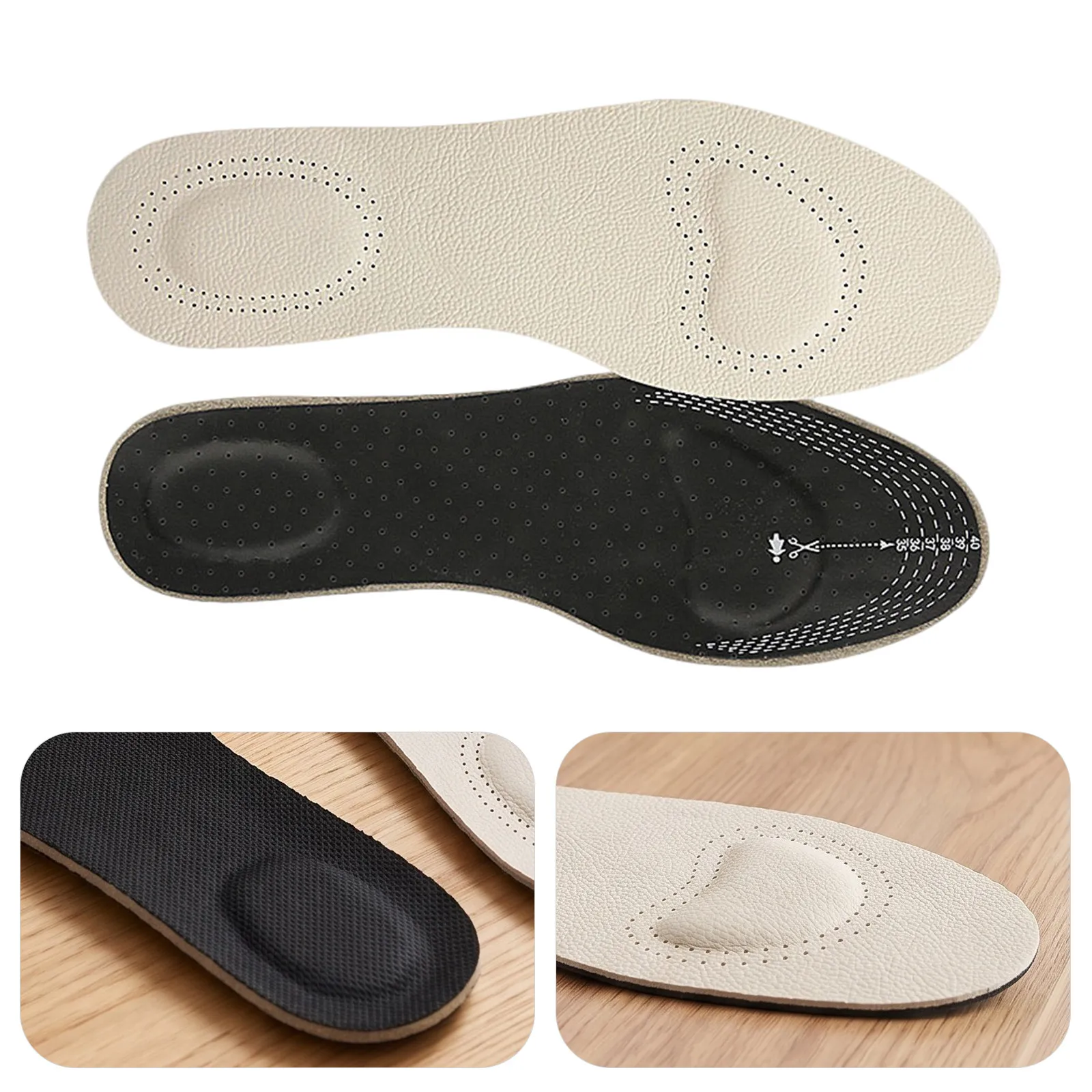 2Pairs Ultra Thin Breathable Insoles Cut to Fit Moisture Absorbing Anti Odor Soft Cushion Inserts Men Women Size 35-45