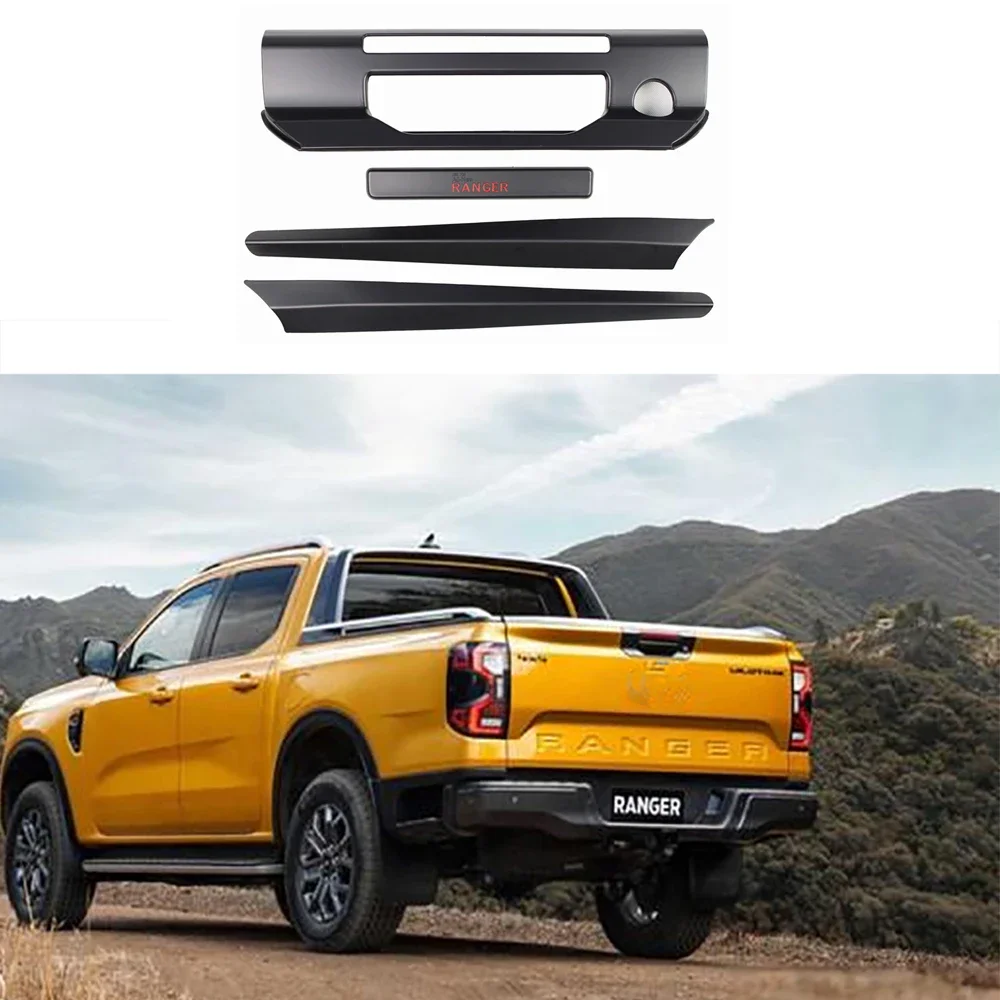 

ABS Back Door Molding Trunk Trim Tail Gate Rear Door Handle Cover Fit For Ford Ranger 2022 XL XL+ XLS XLT SPORT WILDTRAK