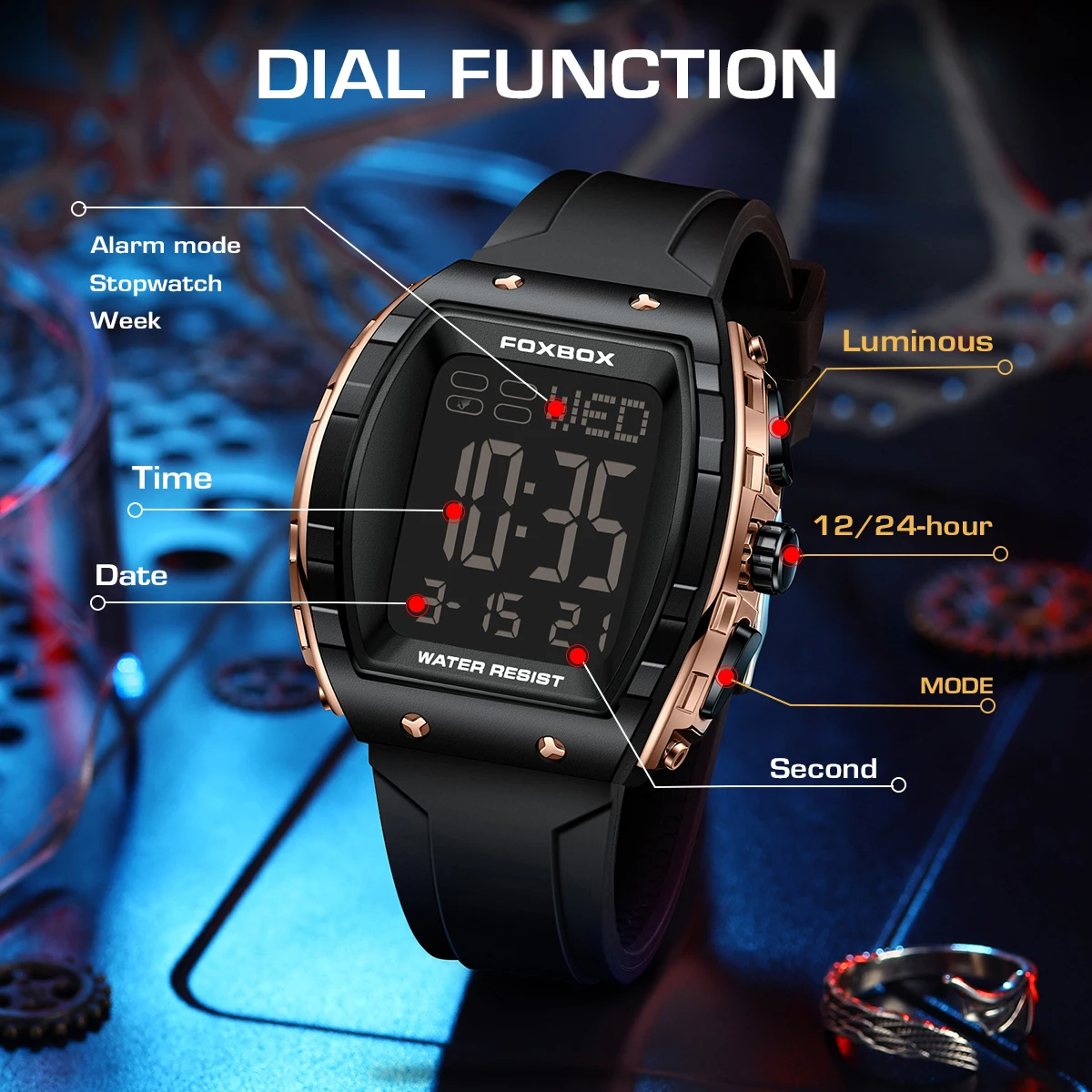 ساعات FOXBOX العسكرية العصرية للرجال العلامة التجارية الأصلية الفاخرة ساعة كرونوغراف رياضية مقاومة للماء كوارتز ساعة اليد Reloj Hombre
