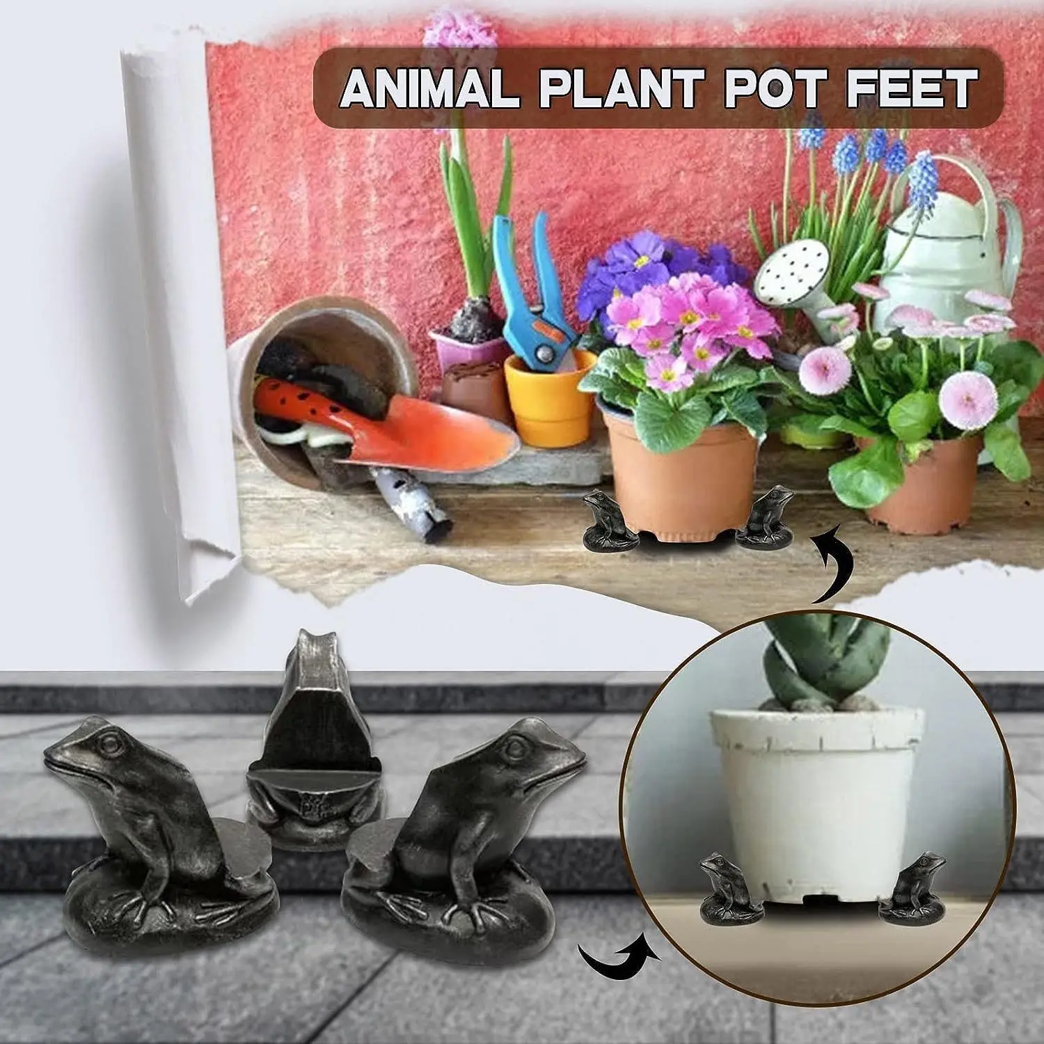 Resin flower pot foot plant flower pot support outdoor courtyard garden ornament micro landscape knick-knack