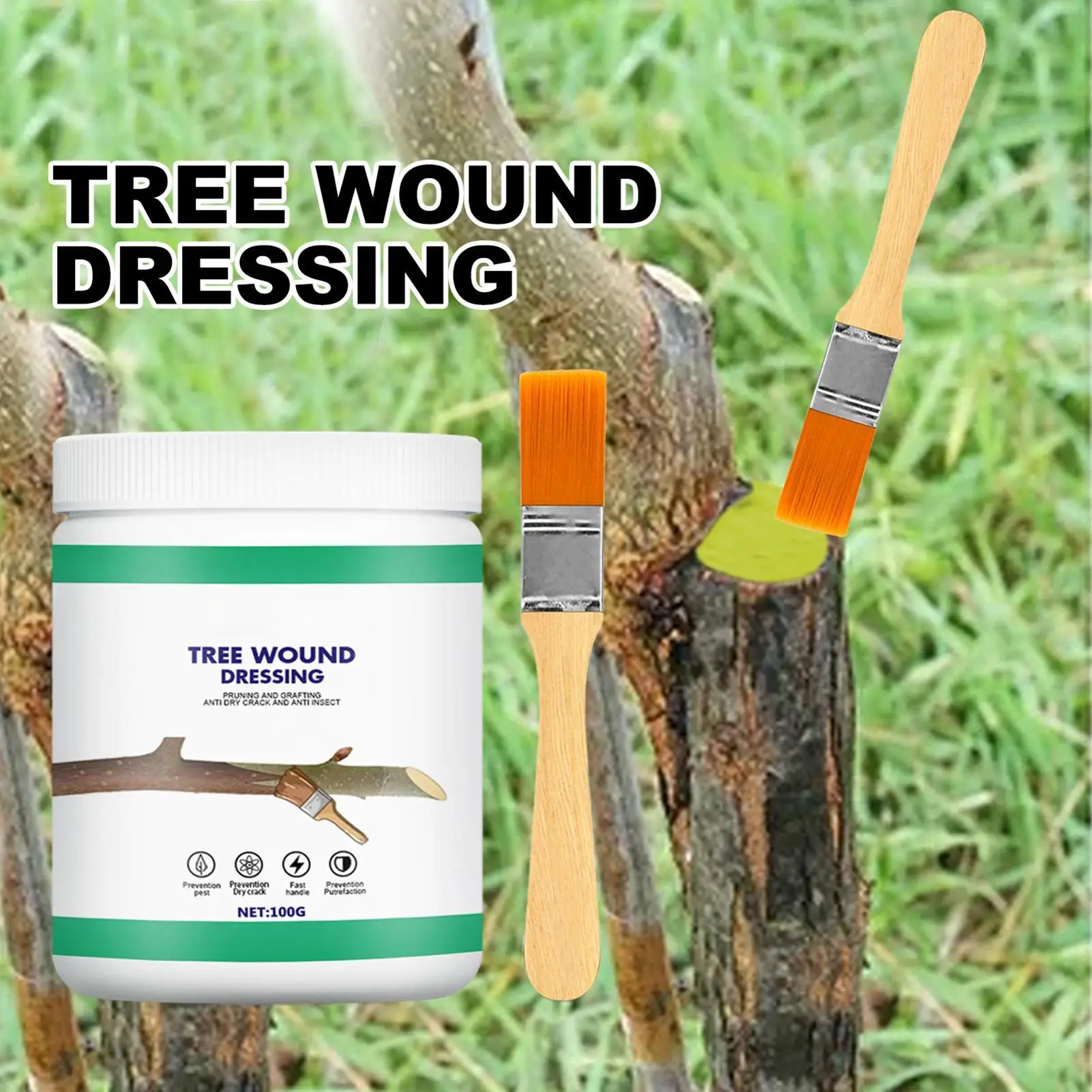 Tree Wound Dressing 100g Natural Protective Paste Tree Repair Paste Wound Dressing for Damaged Bark Bonsai Garden Shrub