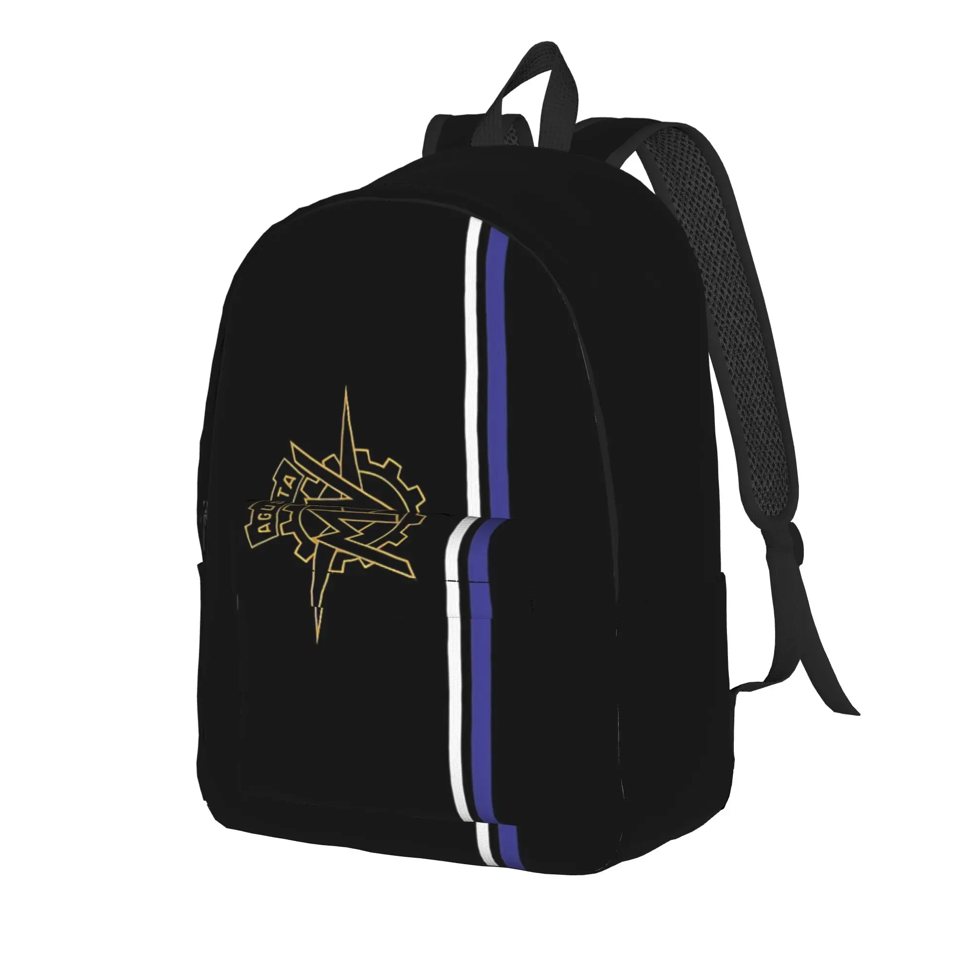 Back to school season Light Vintage Biker Emblem  Knapsack MV Agusta College Student Daypack Backpack