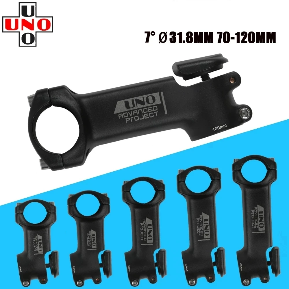 UNO Mountain Road Bicycle Stem MTB Bike 7 Degree 28.6*31.8mm 70-120mm Ultralight Aluminum Handlebar Stem Bike Accessories