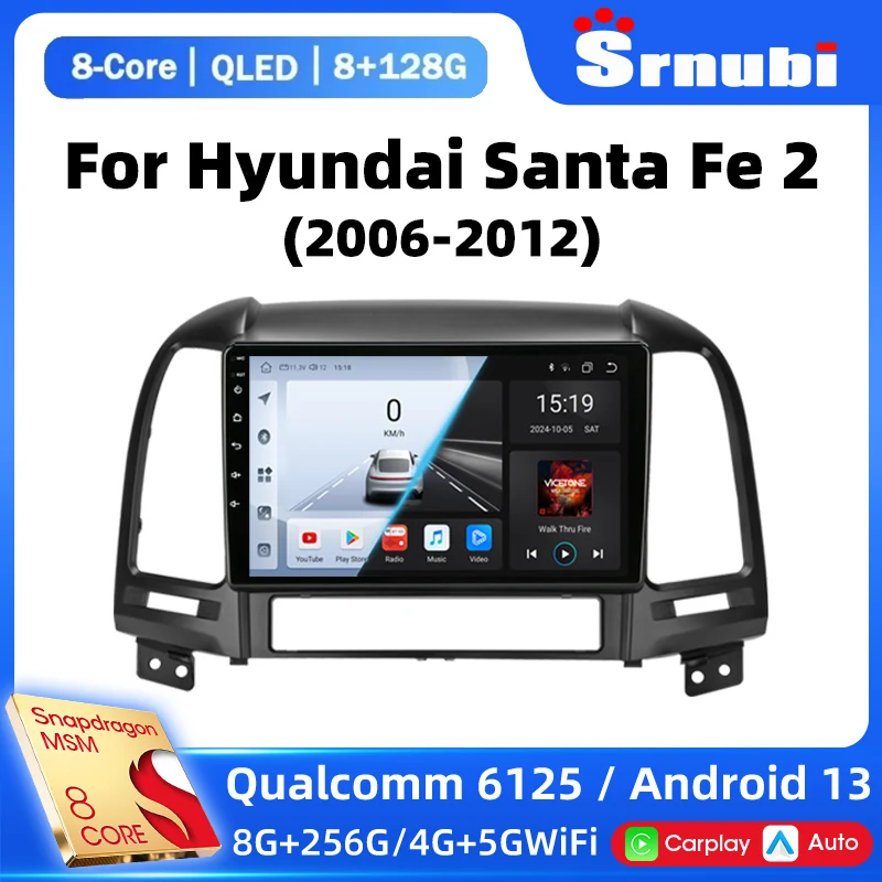 

2 Din Android 13 Wireless Carplay Car Radio for Hyundai Ix45 Santa Fe 2006 - 2012 Multimedia Player GPS Navigation DVD Head Unit