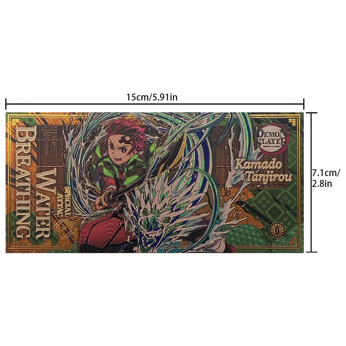 Tarjetas doradas de Anime japonés Demon Slayer, tarjeta ultra rara, colección de personajes de Tanjirou Kamado Nezuko, billetes dorados, regalos para niños