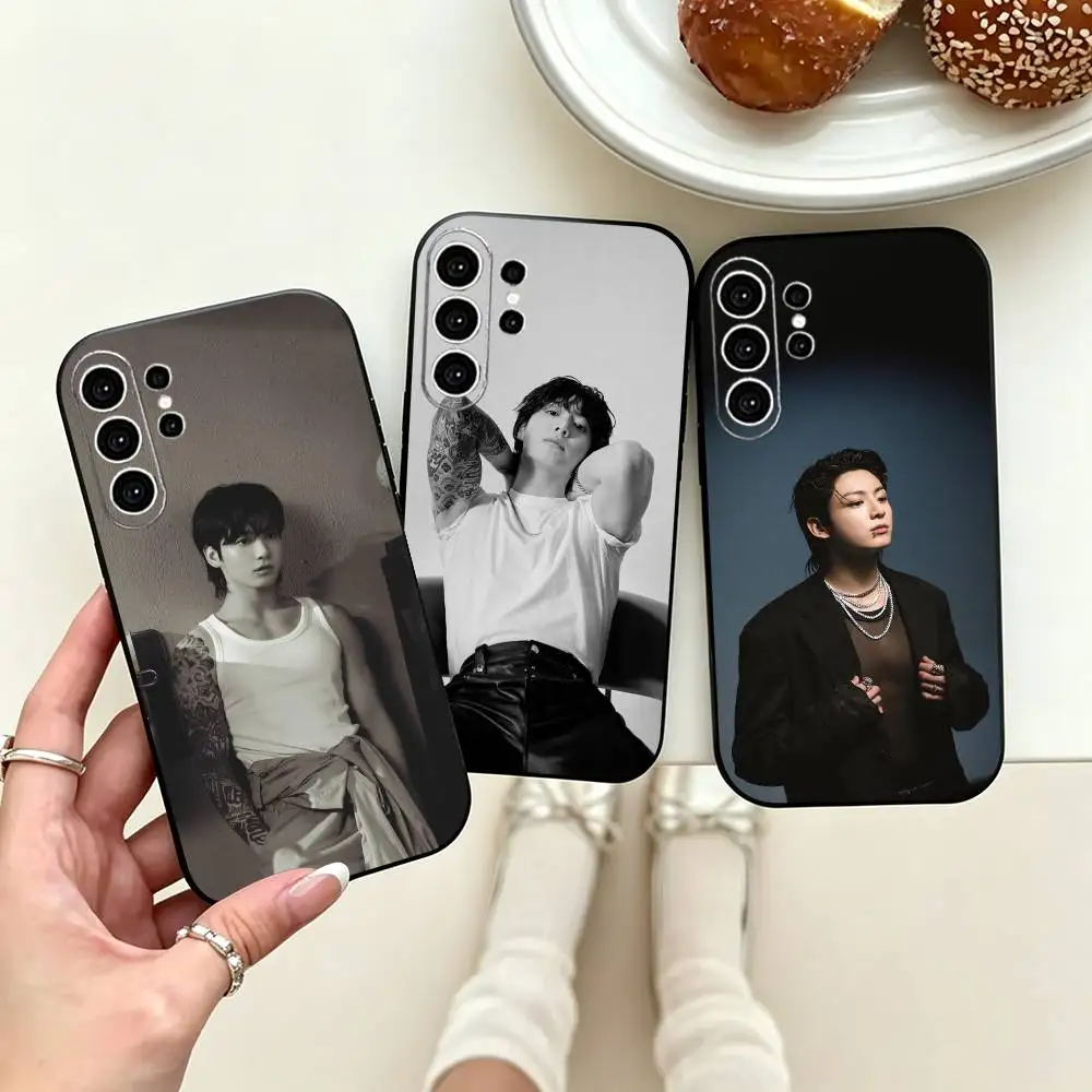 Jungkook Hot Korean singer  Phone Case For Samsung S25,S24,S21,S22,S23,S30,Ultra,S20,Plus,Fe,Lite,Note,10,Black Cover