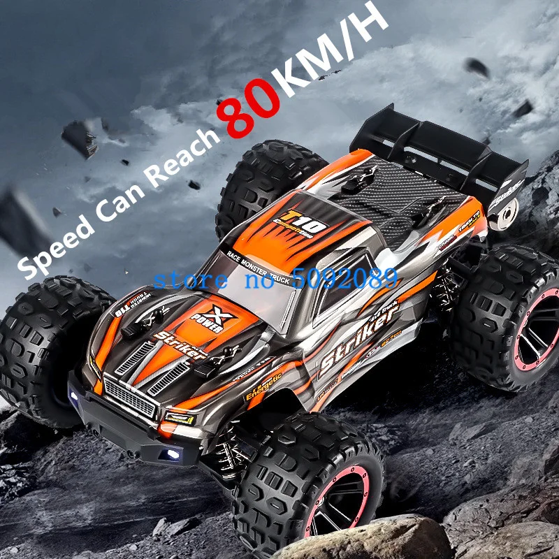 1:14 Brushless High-Speed Off-Road Remote Control Drift Racing Car 80KM/H Metal Auxiliary Wheel 4WD Lighting RC Truck Car Model