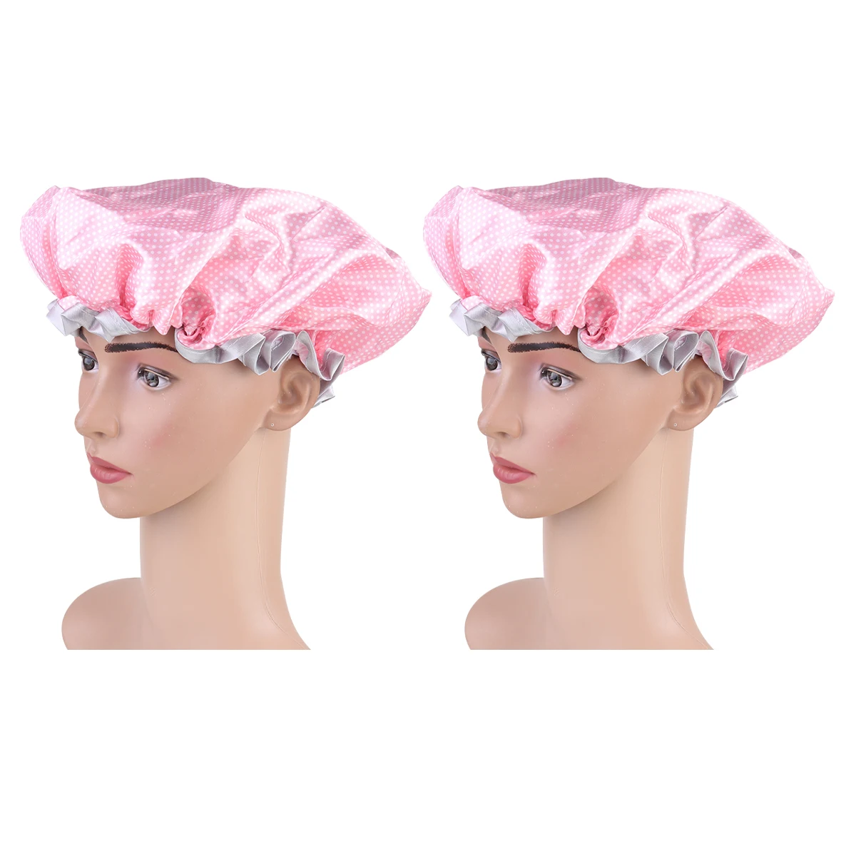 

2pcs Waterproof Shower Cap EVA Bathing Hair Protective Caps Bathroom Accessories Great For Women Makeup Salon Use