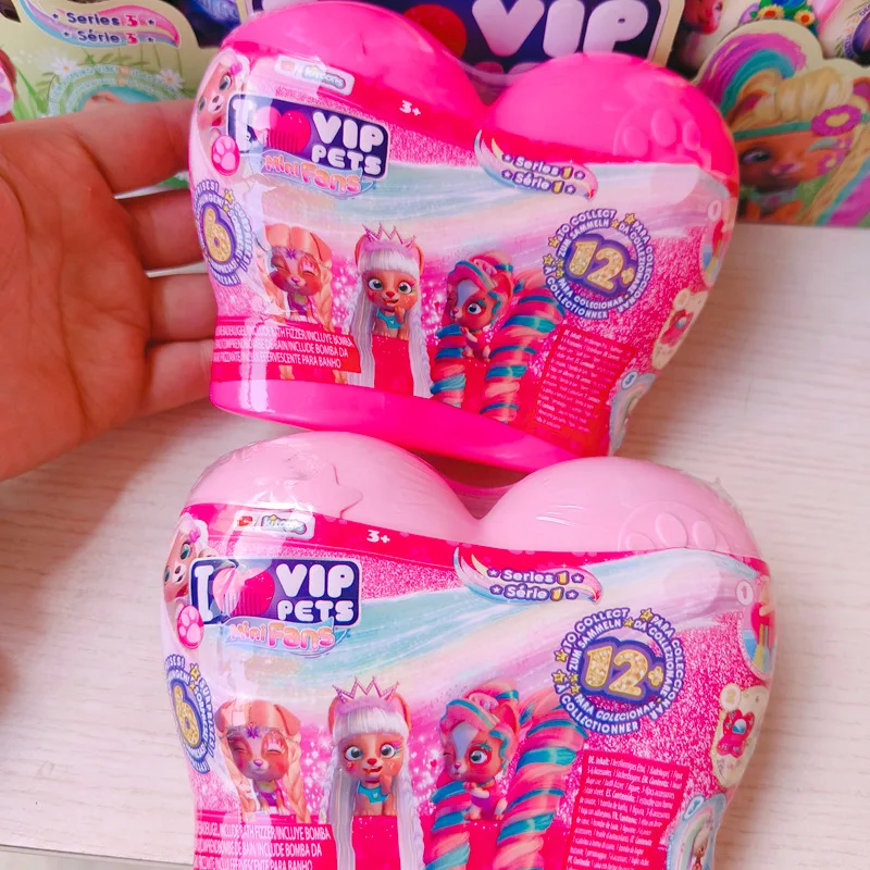 I Love Vip Pets Hairdressing Doll Pet Dog Genuine cartoon Poodle Surprise Blind Box Braided Hair Toys Set Girl'S christmas Gifts