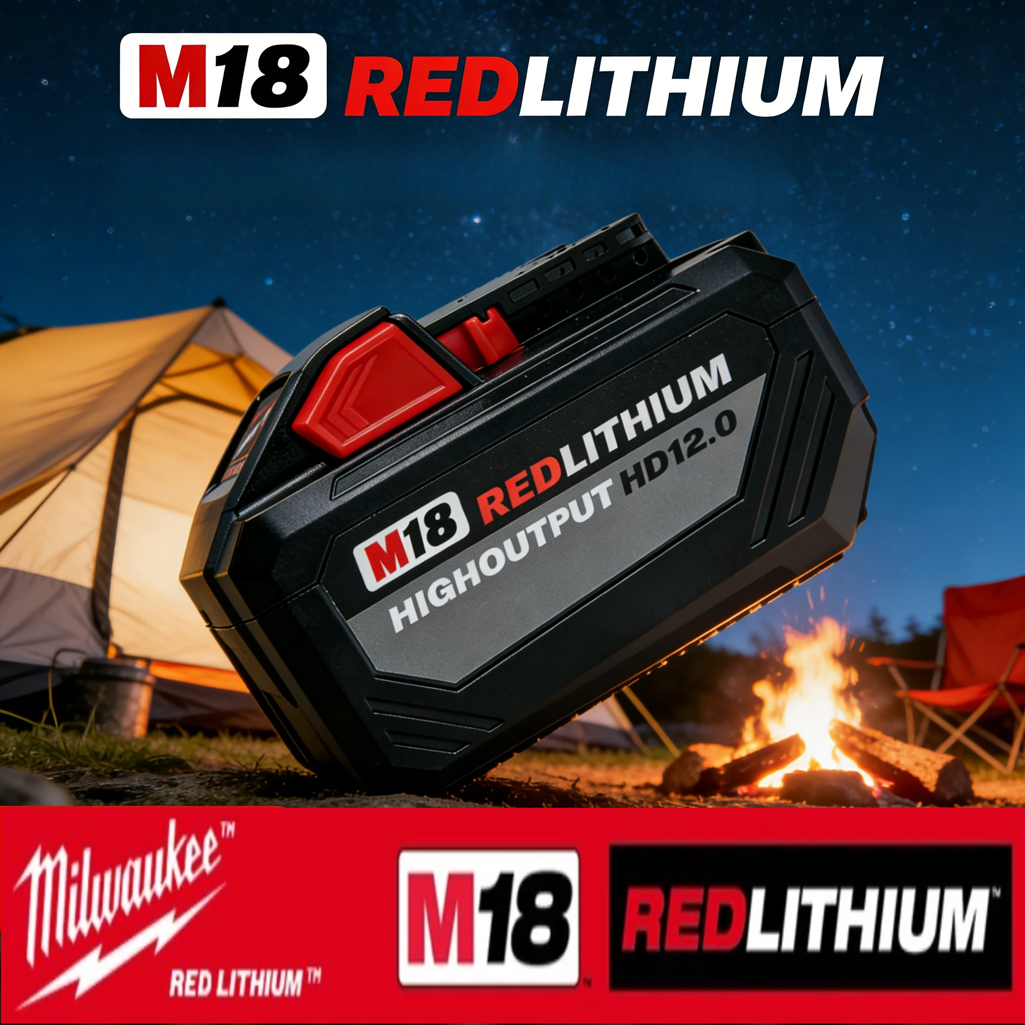 

100% Quality Goods Milwaukee M18 18V 12.0Ah 6.0Ah Battery For Milwaukee 48-11-1850 Works with M18 Cordless Power Tools