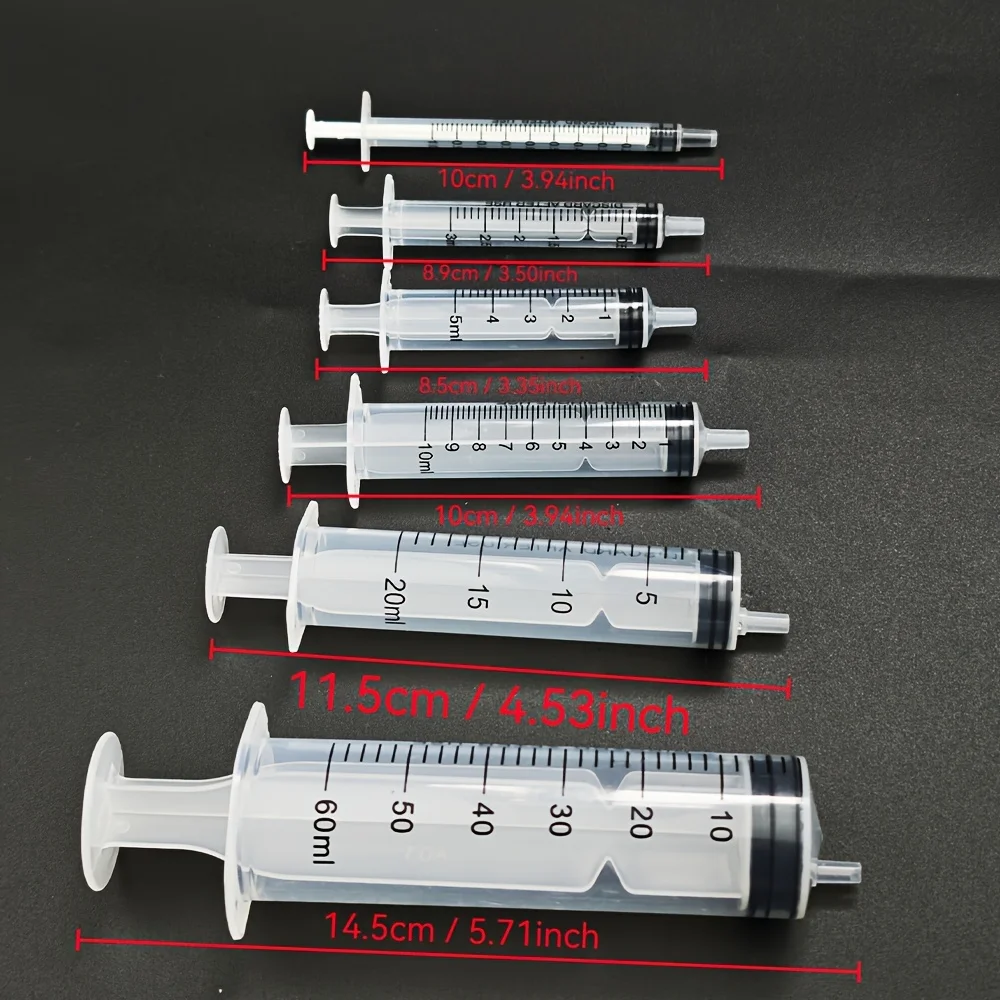 5 Stück/7 Stück 1ML/3ML/10ML/20ML/30ML/60ML Spritzen mit klarer Skala zum Klebstoffdosieren, Flüssigkeitsmessung, Tierfütterung, Tintennachfüllung – Detail 3