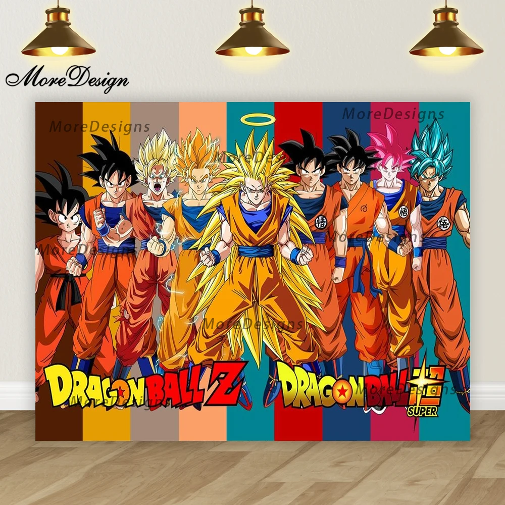 Fondo de foto de Dragon Ball para niños, decoración de fiesta de cumpleaños, pancarta de Anime de dibujos animados, Fondo de tela de poliéster de vinilo