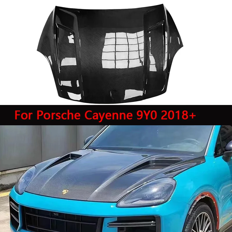 

For Porsche Cayenne 9Y0 2018+ Carbon Fiber Hood Forged carbon Engine Cover Hood Car Headliner Hood Cover body kit