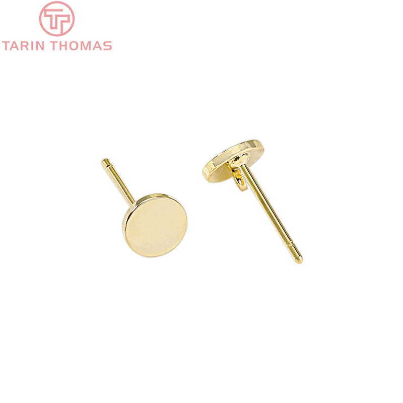 (2447)6PCS 24K Gold Color Plated Brass Shaped Stud Earrings for Jewerly Making Diy Jewelry Findings Accessories wholesale