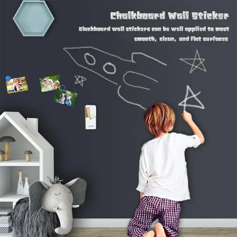 Black Chalk Sticker Adhesive Blackboard Wallpaper Stick Self Adhesive Chalk Board Wall Sticker For Classroom Display Living