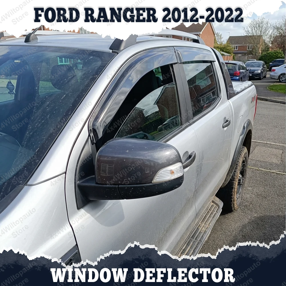 

Window Deflector Sun Rain Guards For Ford Ranger T6 T7 T8 2012-2022 Wildtrak XL XLT XLS Window Visor Car Exterior Accessories