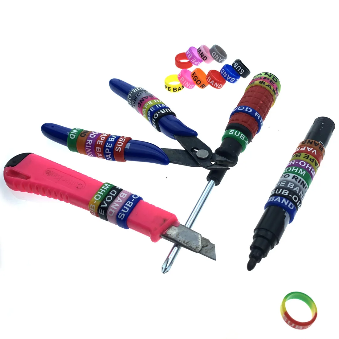 Silicone Rubber Decorative Band For Coffee Machine Nozzle Scraper Kitchen Appliance Handle DIY Tool Butterfly Knife Rod Handle