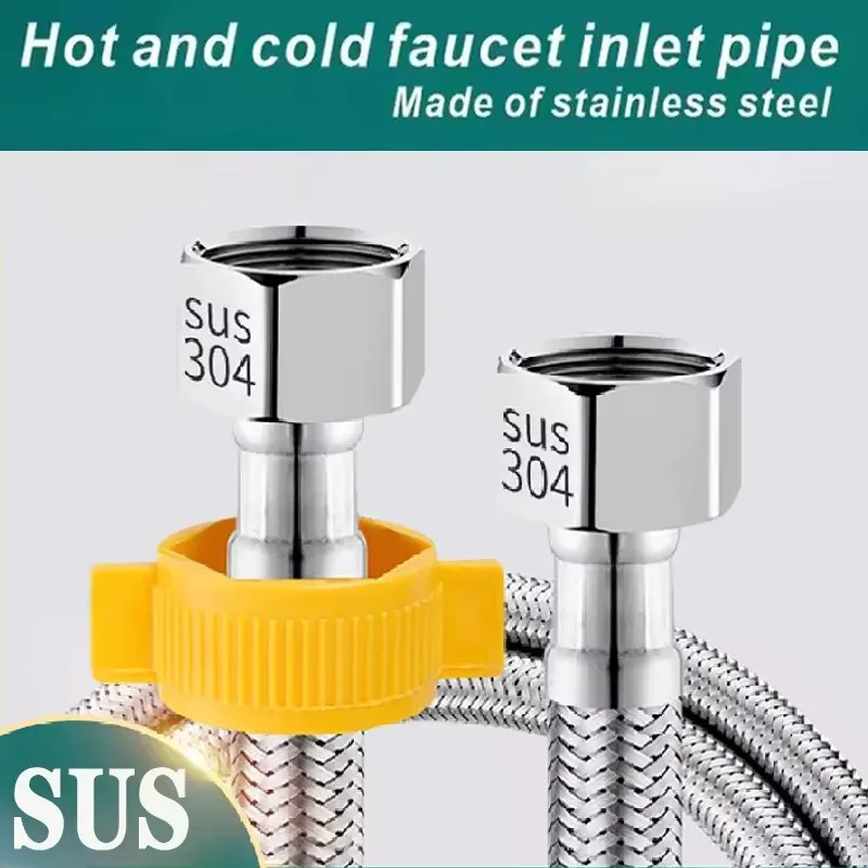 

G1/2 Inch 20-200cm Long Plumbing Explosion-Proof Flexible Stainless Steel Nylon Braided Hose Bathroom Tap Faucet Sink Pipe