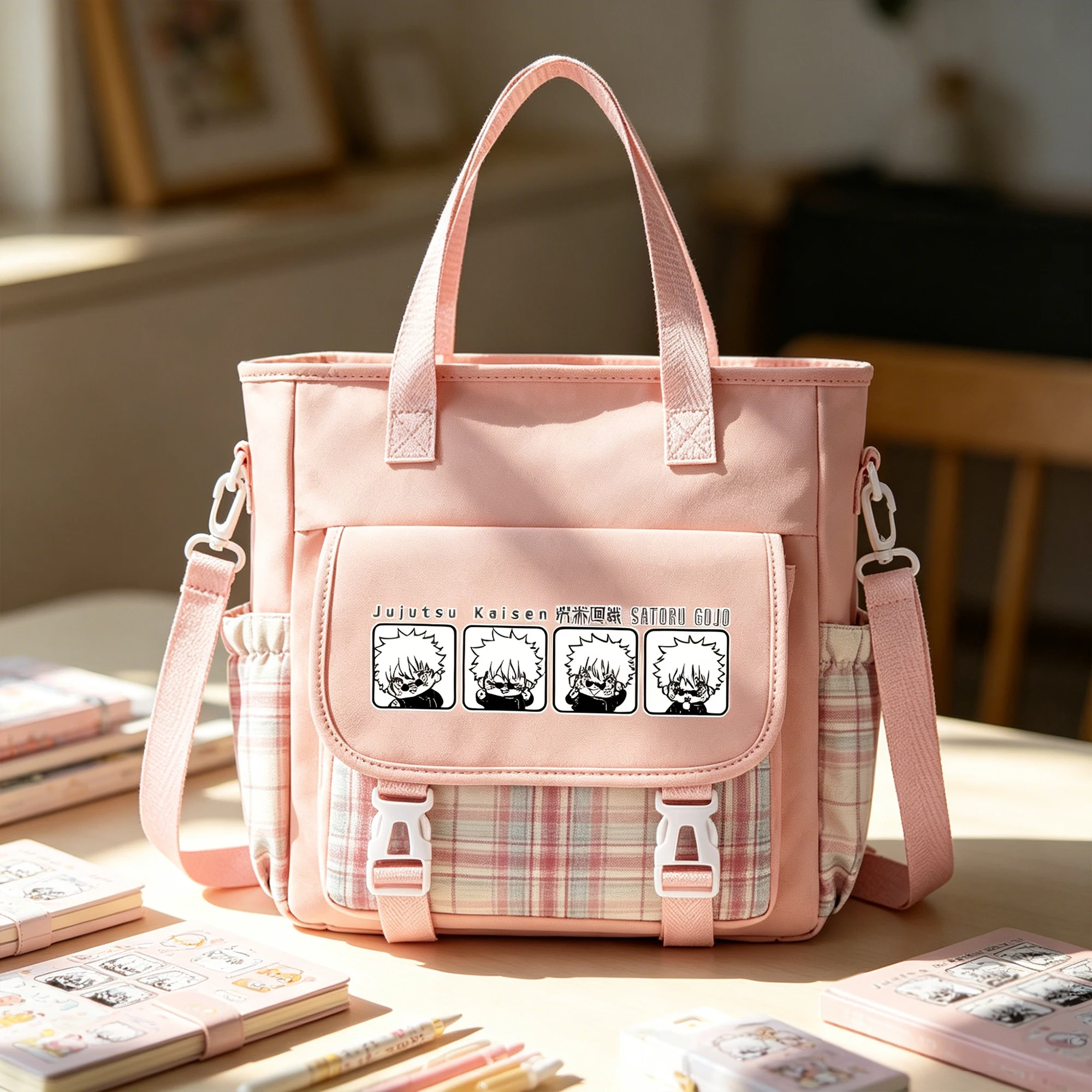

Сумка-мессенджер Jujutsu Kaisen для девочек, аниме-стиль, оксфордская ткань, через плечо, для студентов, школьная сумка, дорожная сумка для женщин