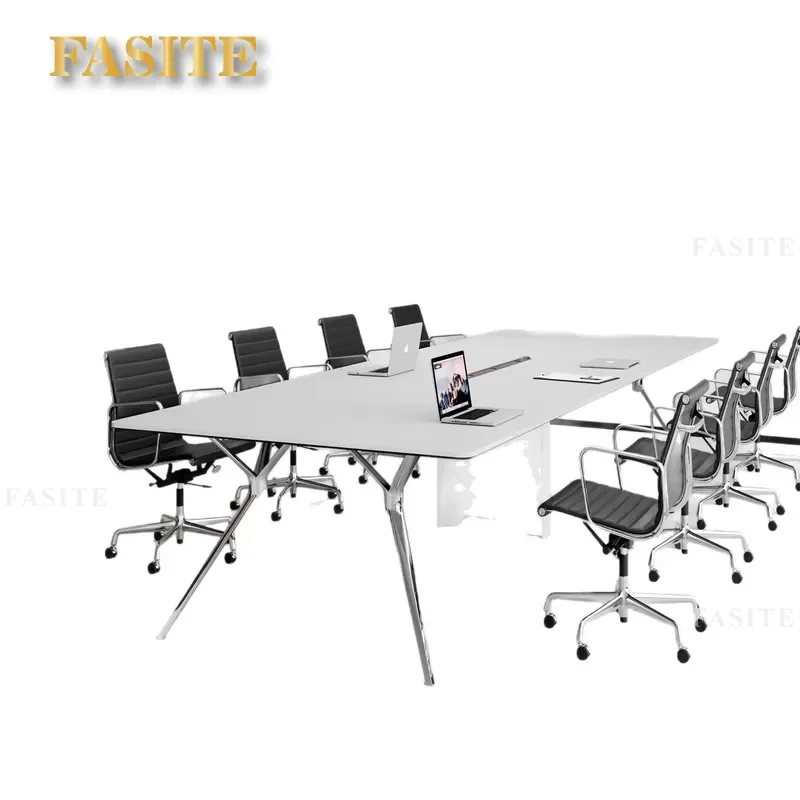 For Conference Room Modern Simple Large Rectangular Long Table and Chair Combination Negotiation Desk Furniture Set