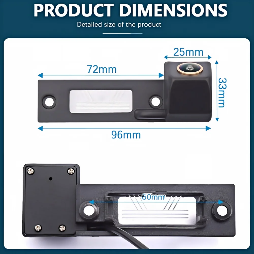 FLunAuto 170° AHD 1080P  Back Rear View Camera For VW Transporter T5 T30 Caddy Passat B5 Touran Jetta GOLF PLUS Reversing Car view 3