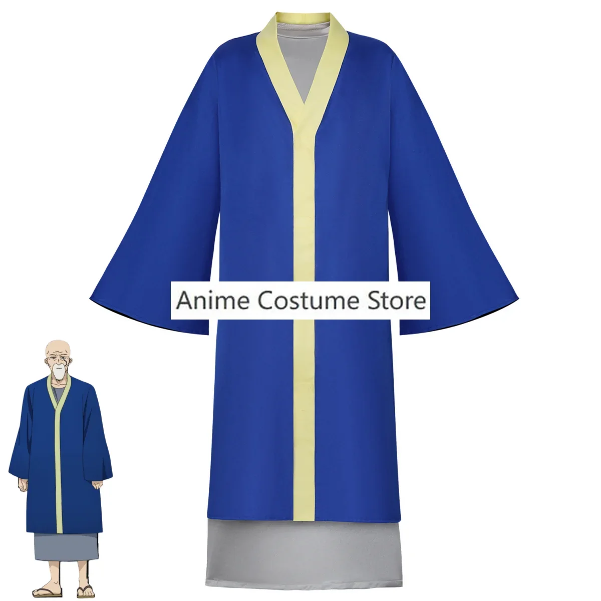 Anime Mashle: Magic and Muscles Mash BurnedeadFoster Father Cosplay Costume Taoist Robe Blue Cape Adult Man Halloween Suit