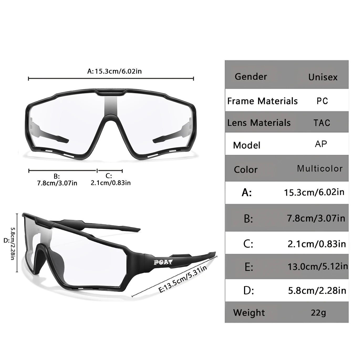 POAT Brand Motorcycle Photochromic Windproof Sunglasses Men MTB Bike Bicycle Eyewear Sports Cycling Fishing Running Glasses image 2