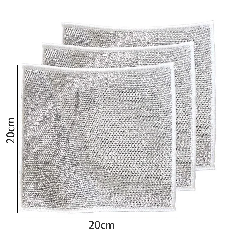 5/10/20/30PCS Dishcloths Multi-purpose Wire Dishcloth Wet & Dry Wire Dishcloth Kitchen Cooktop Dishwashing Cloths Daily Cleaning