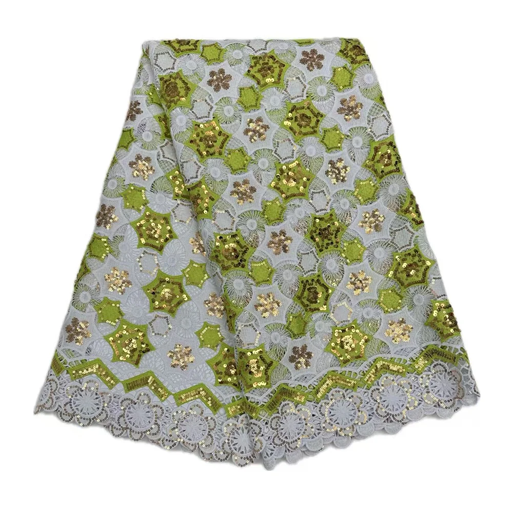 أحدث 2025 الترتر للذوبان في الماء أقمشة الدانتيل عالية الجودة النيجيري الأفريقي جبر الحبل الدانتيل 5 ياردة للنساء فساتين خياطة