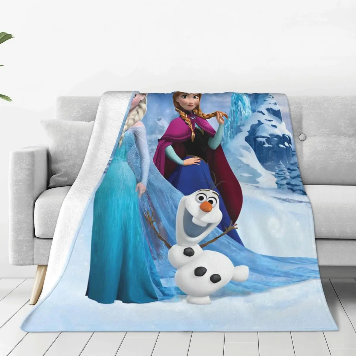 Frozen Elsa And Anna Princess Warm Soft Blanket Cartoon Snow Queen Office Plush Bedding Throws Flannel Bedspread Sofa Bed Cover