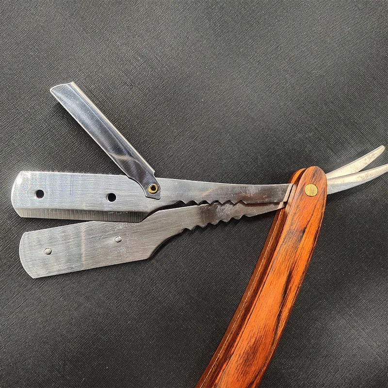 수동 목재 손잡이 면도 면도기 남성용 면도기 클래식 전문 이발사 면도기 면도날 면도날 면도날