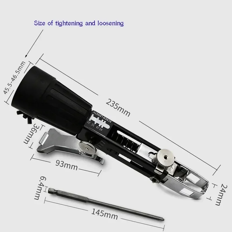 Imagem -04 - Handheld Drywall Screw Gun Power Drill Chave de Fenda Auto-feed Cadeia Acessório Prego Adaptador Máquina
