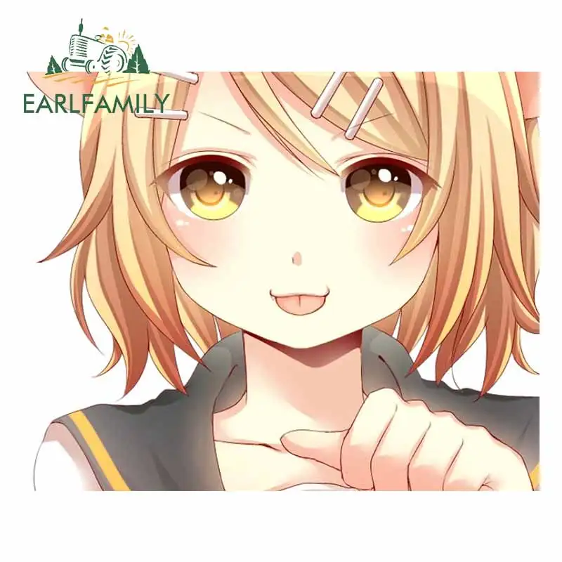 EARLFAMILY 13cm x 10.6cm for Cute Anime Girl Avatar Car Stickers Motorcycle VAN Cartoon Windshield Decal Laptop Vinyl Car Wrap