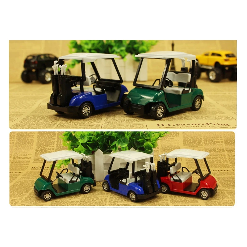 Golf Cart Golf Alloy Mini Model Golf Cart Super Pull Back Function Golf Cart Novelty Christmas Gift