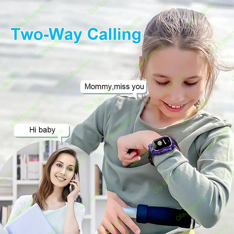 Smart BluetoothCall Watch For Kids Alarm LBS Tracker Location SOS Emergency Help Voice Chat Dual Camera Waterproof For BoysGirls