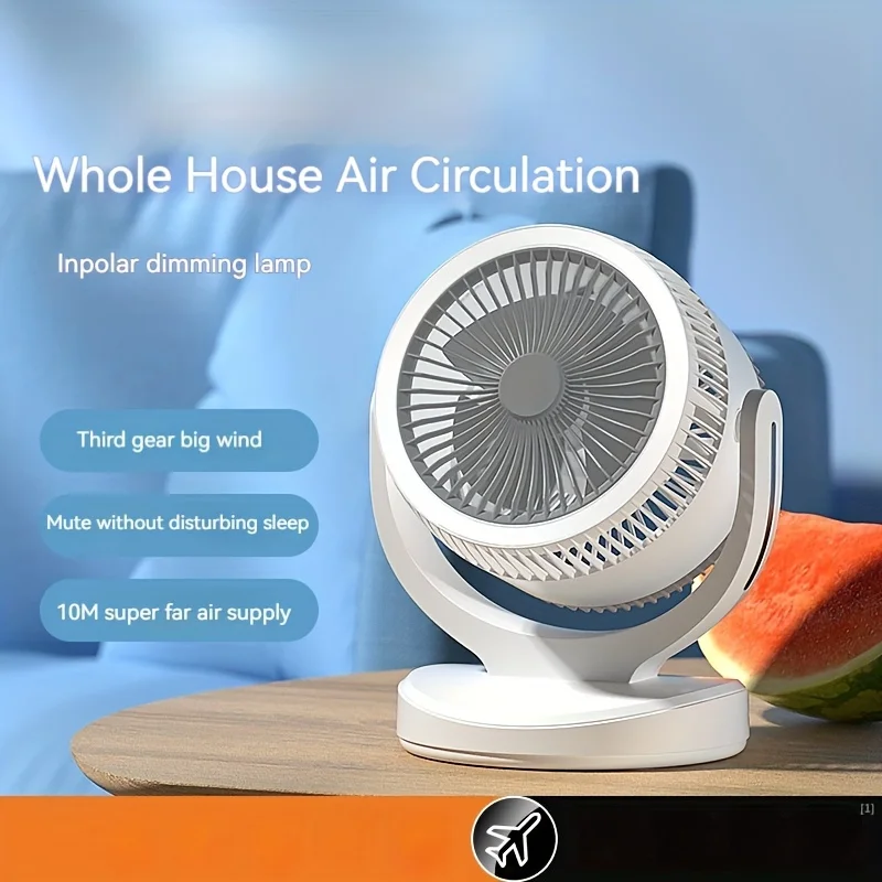 Xiaomi 1200mAh USB Charging Air Cycle Desktop Fan Lamp Desktop Electric Fan With Night Lamp For Home Office Summer Must-have