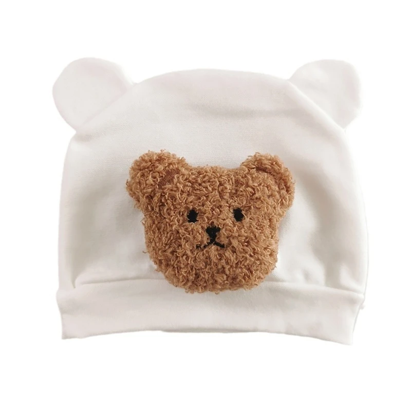 Korean Baby Hat Cartoon Plush Bear Ears Caps Newborns Bonnet Trendy Pullover Hats Infant Shower Gift