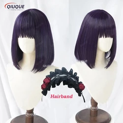 High Quality Marin Kitagawa Cosplay Wig Kuroe Shizuku Heat Resistant Synthetic Dark Purple Hair Wigs + Wig Cap + Hairband