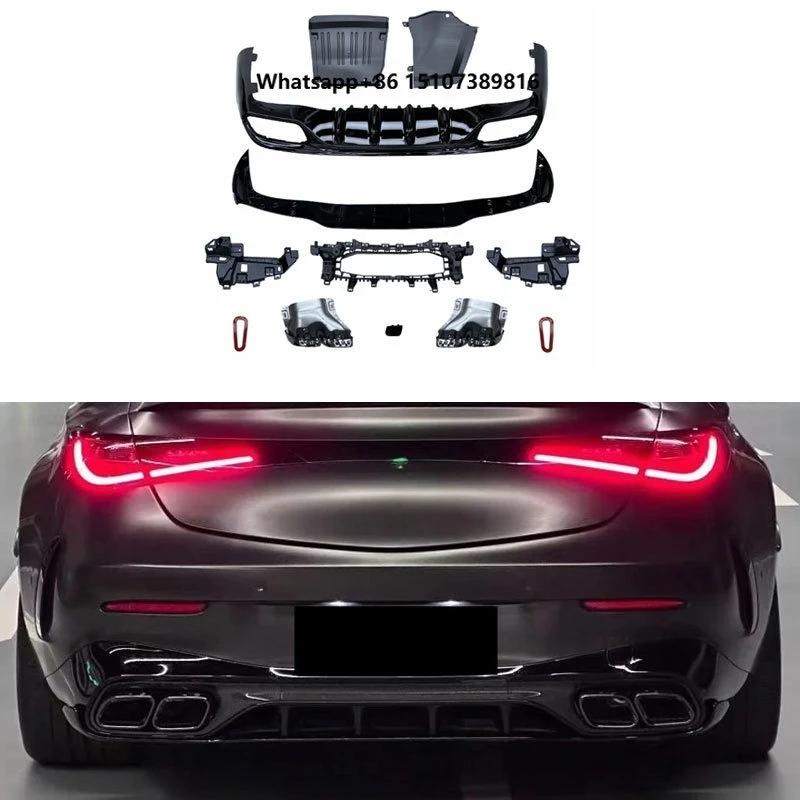 CLE63 Style Rear Bumper Diffuser with Exhaust Tips Body Kit for CLE Class C236 W236 CLE300 CLE260 Coupe 2-Door