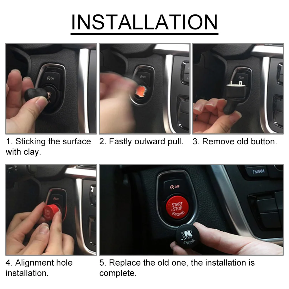 Car Start Stop Engine Switch Button ABS Decoration Cover for BMW F Classis Car X1 X3 X4 X5 X6 1 2 3 4 5 6 7 Series