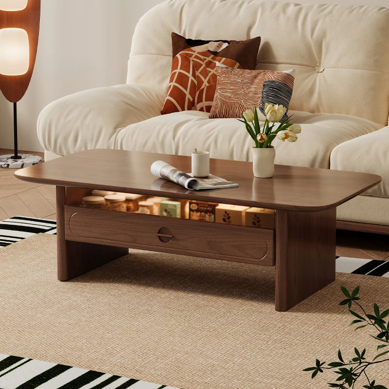 

Walnut Wood New Chinese Style Song Dynasty Internet Celebrity Sofa Side Table Small Tea Table