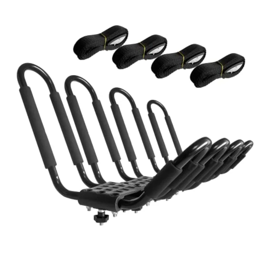 

Kayak Roof Rack J-Bar Roof Rack with 4 Ropes. Heavy Duty Kayak Roof Carrier for Your Canoe SUV and Trucks