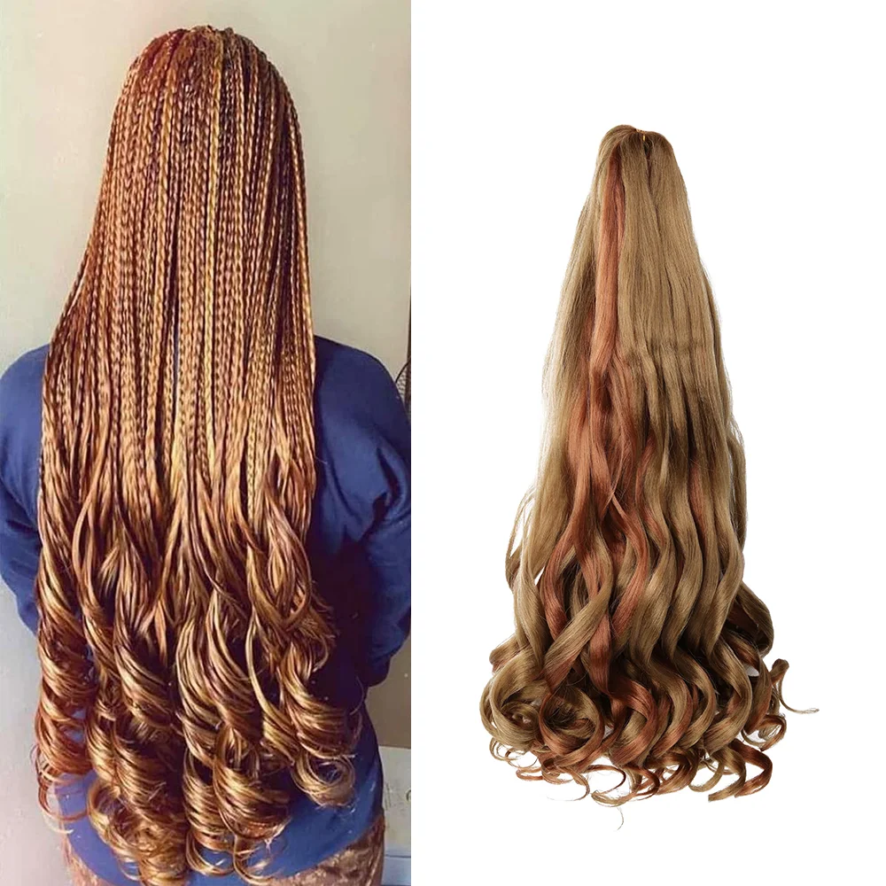 Sintético Bouncy Trança Cabelo, Ondulado Leve, Pré Esticado, Trança Fácil, Tranças Francês Curl, Extensões de cabelo para tranças