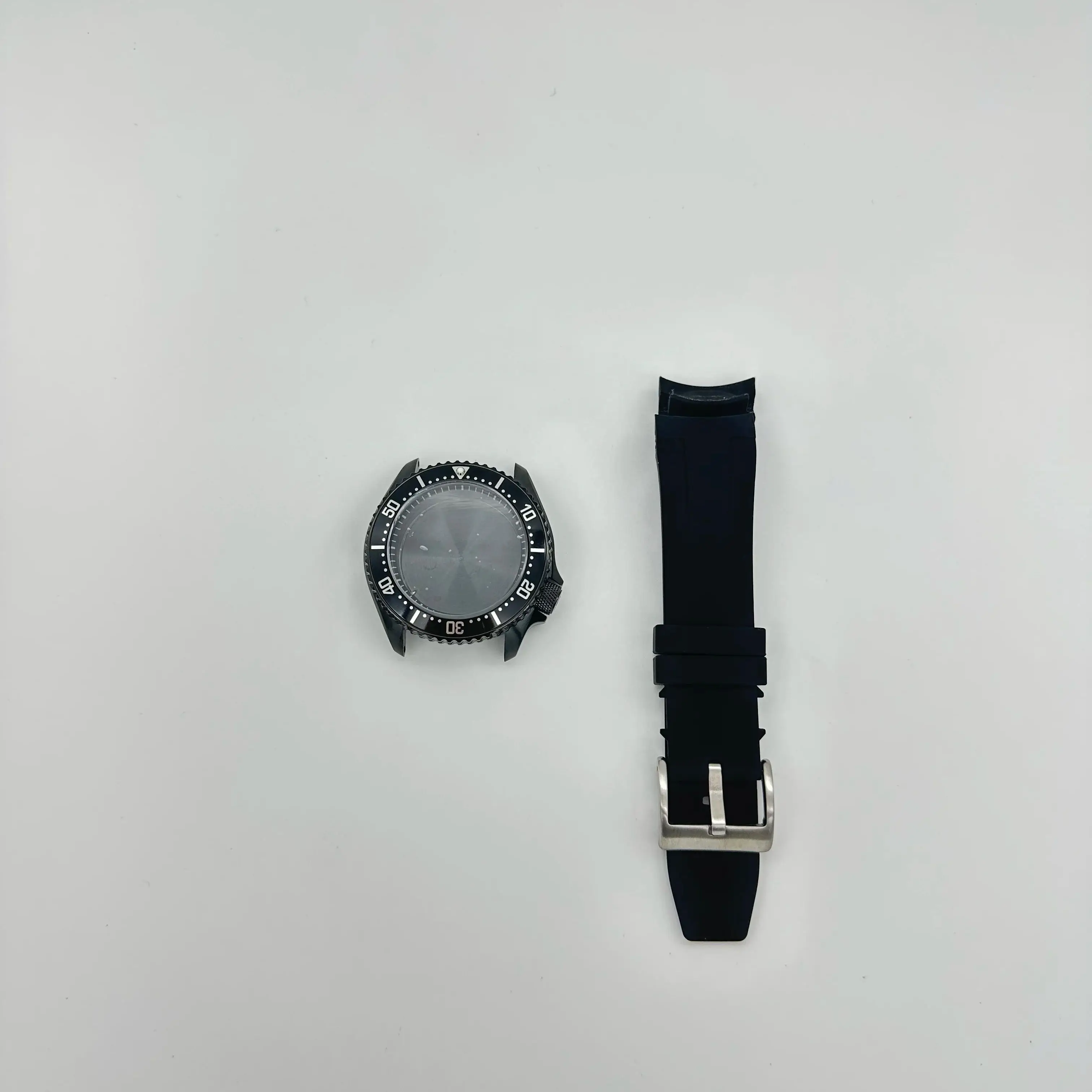 

42.5mm modified men's stainless steel case silicone belt set adapted to NH35 movement