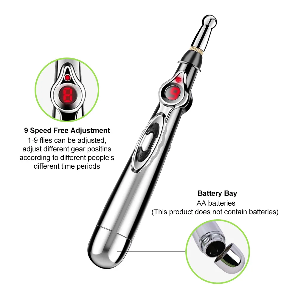 3/5 köpfe Elektronische Akupunktur Stift Elektrische Meridiane Laser Therapie Heilen Massage Stift Meridian Energie Stift Erleichterung Schmerzen