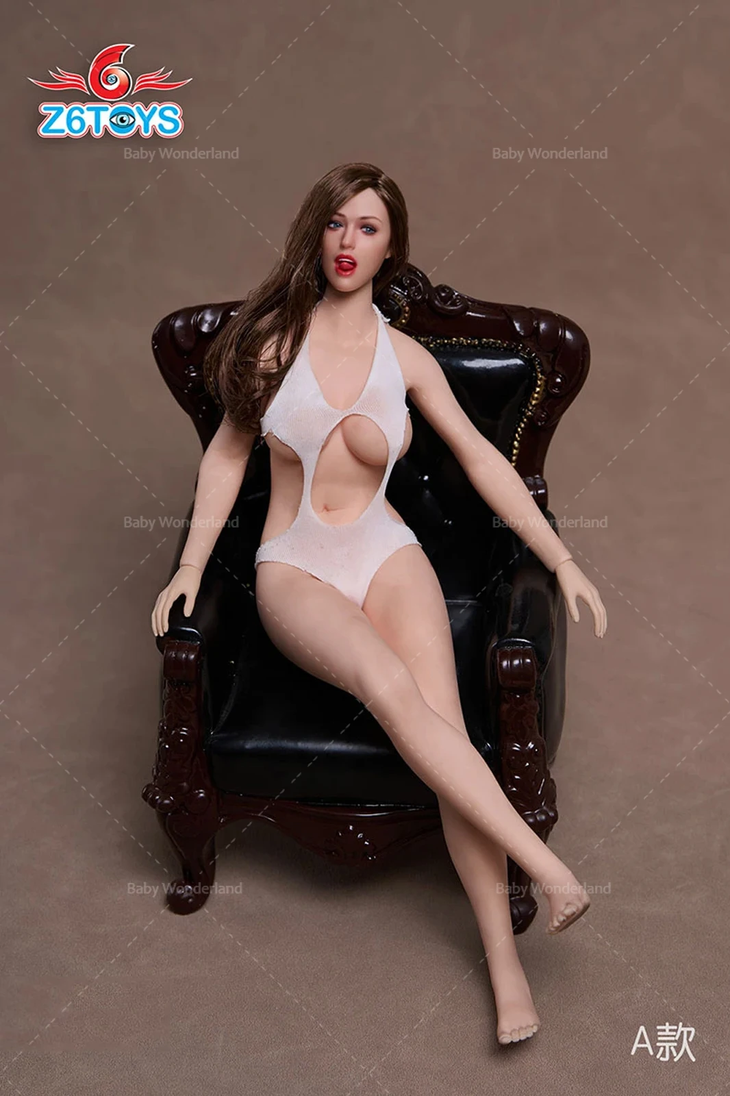 Z6TOYS ZC009 1/6 Expression collante de la langue, tête féminine Sexy, yeux actifs, modèle adapté au corps de figurine de soldat de 12 pouces, en Stock