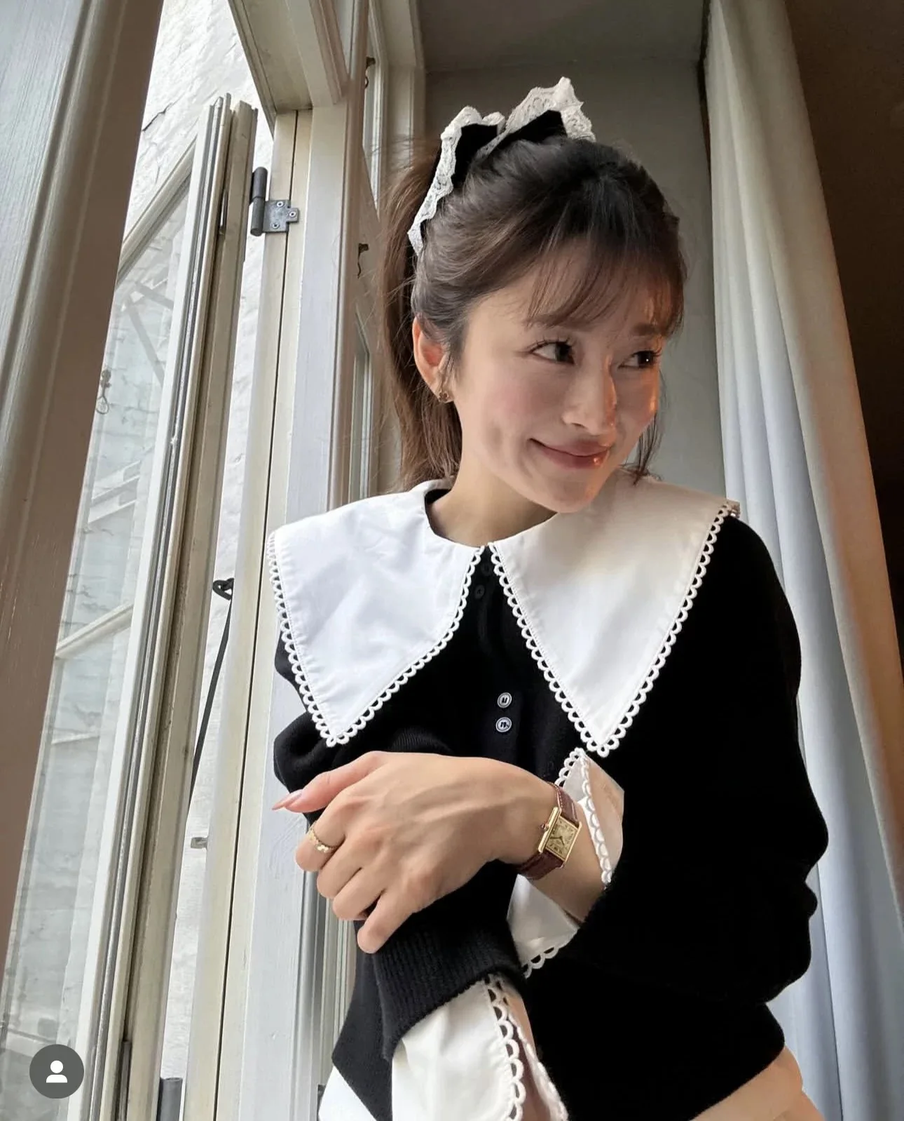 Ladies Sweet Color Block Large Collar Sweater Jacket Casual Style Waist-Cinching Regular Thickness Online Exclusive Cardigan
